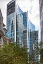 LONDON, Modern English architecture, glass texture with sky reflection. City of London Royalty Free Stock Photo