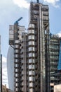 LONDON, Modern English architecture, Lloyds bank building texture. City of London Royalty Free Stock Photo