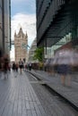 london modern office block and tower bridge Royalty Free Stock Photo