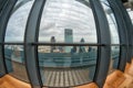 London modern skyline through big windows