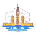 London - modern vector line travel illustration