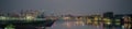 London Night Panorama View River Thames London UK, City Airport