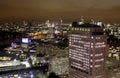 London night scene, Canary Wharf office buildings Royalty Free Stock Photo