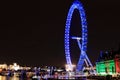 London night skyline with the London Eye Royalty Free Stock Photo