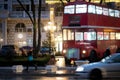 London night street. traffic. night city light. Royalty Free Stock Photo