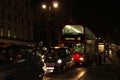 London Night Trafic with Red Bus and Taxi Cab