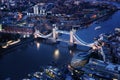 London at night with urban architectures and Tower Bridge Royalty Free Stock Photo