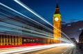 London Night View, Palace of Westminster and Big Ben at dawn wit Royalty Free Stock Photo