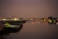 London Night View River Thames London UK, City Airport