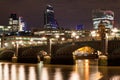 London nights from the piers with Canary Wharf view