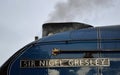 Close up of Sir Nigel Gresley steam train engine At Shildon England 