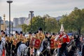 LONDON - NOVEMBER 12 : Band of the Lifeguards parading on horseb