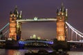 LONDON - NOVEMBER 14, 2016: Tower bridge at night