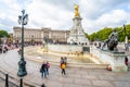 London - October 2019: tourists at the Queen Victoria Memorial
