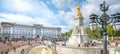 London - October 2019: tourists at the Queen Victoria Memorial