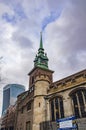 London old church of all hallows by the tower with bricks