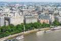 London panorama with Victoria Embankment on river Thames, UK