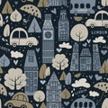 London pattern seamless design graphic Royalty Free Stock Photo