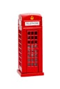 London phone booth. Classic British red telephone box isolated o Royalty Free Stock Photo