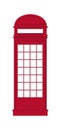 London phone booth. Icon Red cabin, English telephone Street box. For the interior of an English class Royalty Free Stock Photo