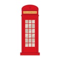London phone booth. Red historic British telephone box. Royalty Free Stock Photo