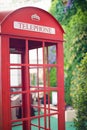 London phone booth. London red telephone. English symbol Royalty Free Stock Photo