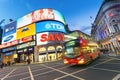 London, Piccadilly Circus by Night Royalty Free Stock Photo