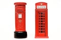 London postbox and telephone box Royalty Free Stock Photo