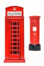 London postbox and telephone box Royalty Free Stock Photo