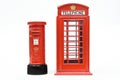 London postbox and telephone box Royalty Free Stock Photo