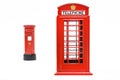 London postbox and telephone box Royalty Free Stock Photo