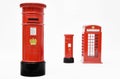 London postbox and telephone box Royalty Free Stock Photo