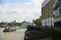 View along a bank of the River Thames, London