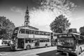 London Red Buses at Waterloo - LONDON - GREAT BRITAIN - SEPTEMBER 19, 2016 Royalty Free Stock Photo