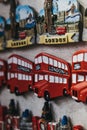 London red double decker bus souvenir fridge magnet on sale in London, UK Royalty Free Stock Photo