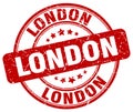 London red grunge round vintage stamp Royalty Free Stock Photo