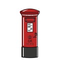 London red mail box vector illustration isolated on white background Royalty Free Stock Photo