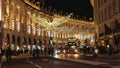 London Regent street at Christmas time by night - LONDON, ENGLAND - DECEMBER 15, 2018