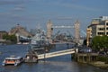 London river Thames view open Tower Bridge