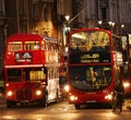 London Routemaster Bus at night