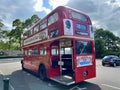 London Routemaster Bus parked in Skipton, UK on a sunny day Royalty Free Stock Photo