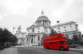 London Routemaster Bus, St Paul's Cathedral Royalty Free Stock Photo