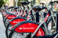 London`s Booming Bicycle Hire Business Attempting To Cut Traffic and Environment Pollution At A Cycle Hire Docking Station