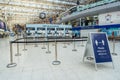 London`s busy area, popular destination empty as people self isolate during COVID-19 coronavirus pandemic. Waterloo Station Royalty Free Stock Photo