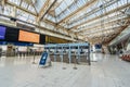 London`s busy area, popular destination empty as people self isolate during COVID-19 coronavirus pandemic. Waterloo Station Royalty Free Stock Photo