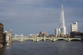 London`s Shard and Southwark bridge in London, UK