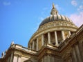 London Saint Paul cathedral dome from below angle Royalty Free Stock Photo