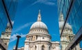 London Saint Paul Cathedral reflections at sunset Royalty Free Stock Photo