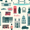 London seamless pattern vector illustration. Royalty Free Stock Photo