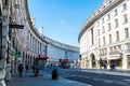 LONDON - SEP 2 2019: Regent's street in London, UK. It was named after Prince Regent, completed in 1825. Every building in Regent Royalty Free Stock Photo